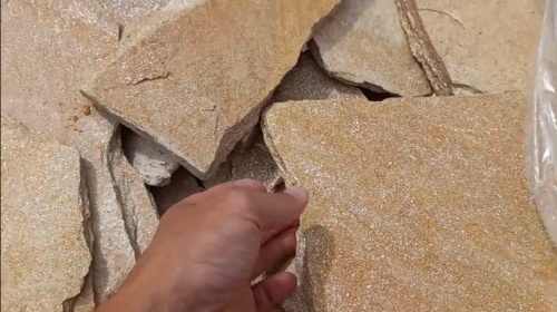 Плитняк златолит жёлтый золотистый для фасада 1,5-3см купить в Златоусте