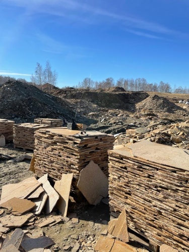 Плитняк златолит жёлтый золотистый для фасада 1,5-3см купить в Златоусте